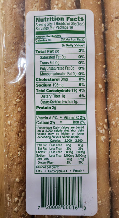 Italian Breadstick Sesame 16oz. 2pk. Bakery Italian Breadstick Bakery   