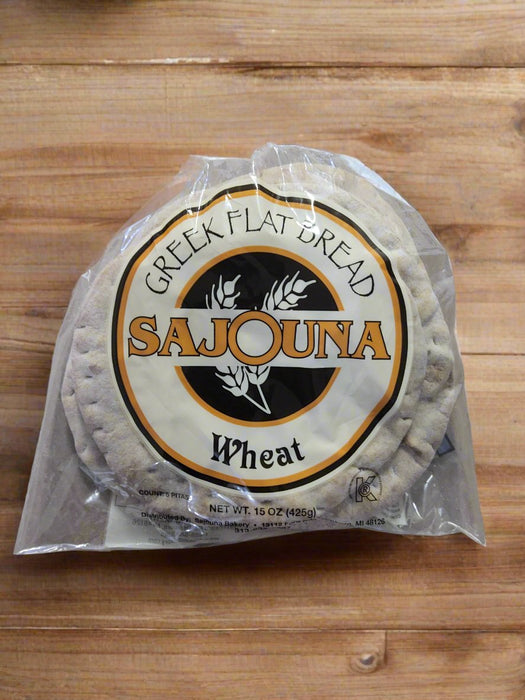 Sajouna Greek Flat Bread Wheat 15oz. Pita Bread Sajouna Bakery