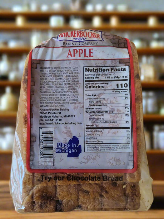 Knickerbocker Bakery Apple Bread 14oz. Apple Bread Knickerbocker Bakery