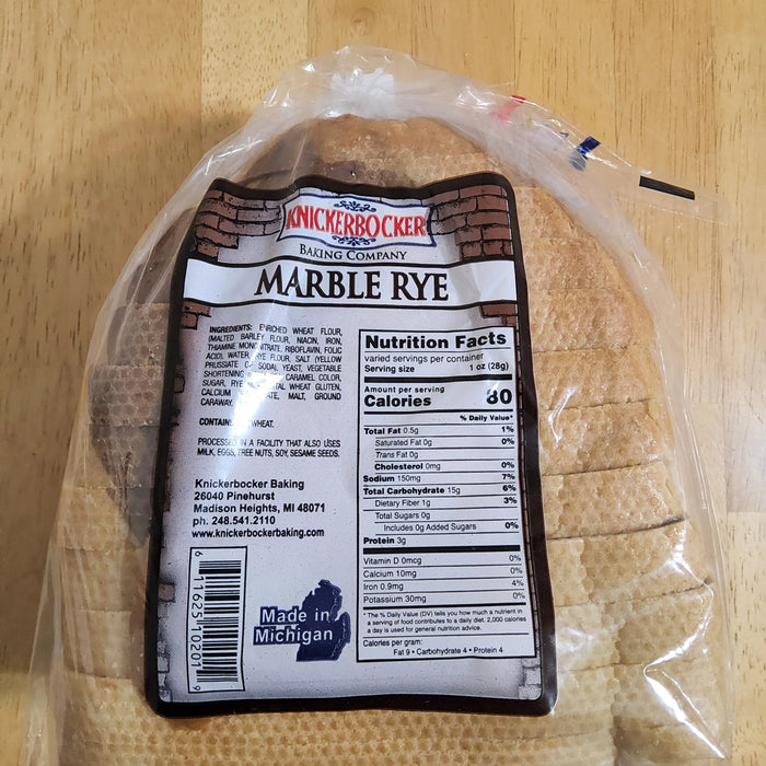 Knickerbocker Marble Rye Bread 16oz. Marble Rye Bread Knickerbocker Bakery