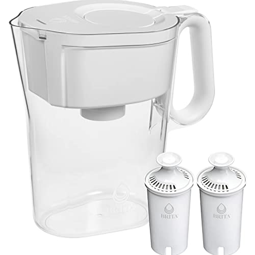 Brita Large 10 Cup Water Filter Pitcher with Smart Light Filter Reminder and 2 Standard Filtes, Made Without BPA, White (Packaging May Vary) (1512822) Kitchen Brita   