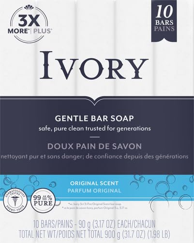 Ivory Bar Original Bath Bar, Family Pack, 3.1 Ounce Bars (10 Bars) Beauty Ivory   