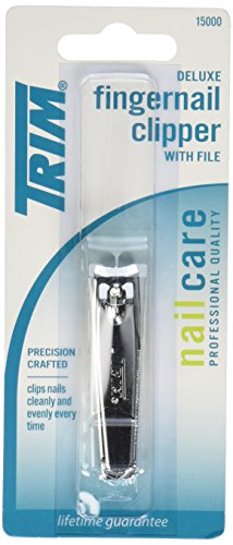 Trim Deluxe Fingernail Clippers with File – Sharp, Durable Clippers with Fold-Away Nail File for Easy, Compact Storage – Steel Nail Clippers for Precise, Even Cuts Every Time Beauty Trim   