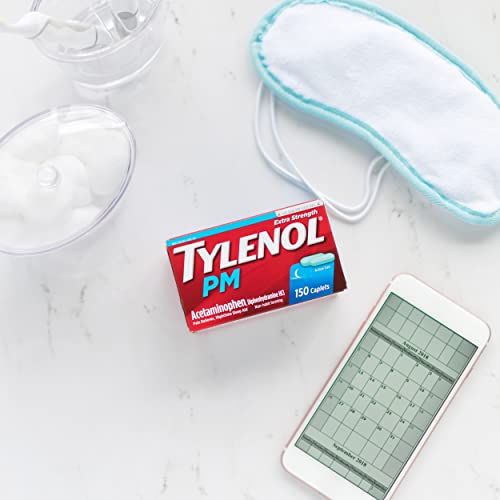 Tylenol PM Extra Strength Pain Reliever & Sleep Aid Caplets, 500 mg Acetaminophen, 24 ct Drugstore Tylenol   