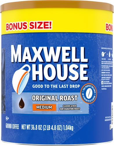 Maxwell House The Original Roast Medium Roast Ground Coffee Bonus Size (36.8 oz Canister) Grocery MAXWELL HOUSE   