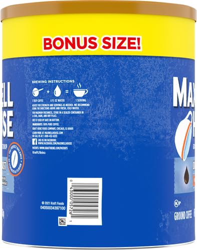 Maxwell House The Original Roast Medium Roast Ground Coffee Bonus Size (36.8 oz Canister) Grocery MAXWELL HOUSE   