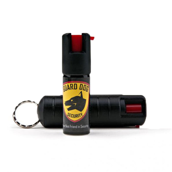 Guard Dog Security Hard Case Pepper Spray Keychain w/ Belt Clip, Red Hot Self Defense Spray with UV Dye, Black Sports Guard Dog Security   