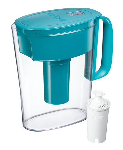 Brita 6 Cup Water Filter Pitcher with 1 Standard Filter, Metro, Turquoise (Package May Vary) Kitchen Brita   