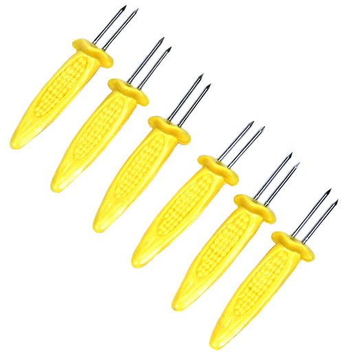 Chef Craft Classic Plastic Jumbo Corn Holders, 3 Pairs 6 Piece Set, Yellow Kitchen Chef Craft   