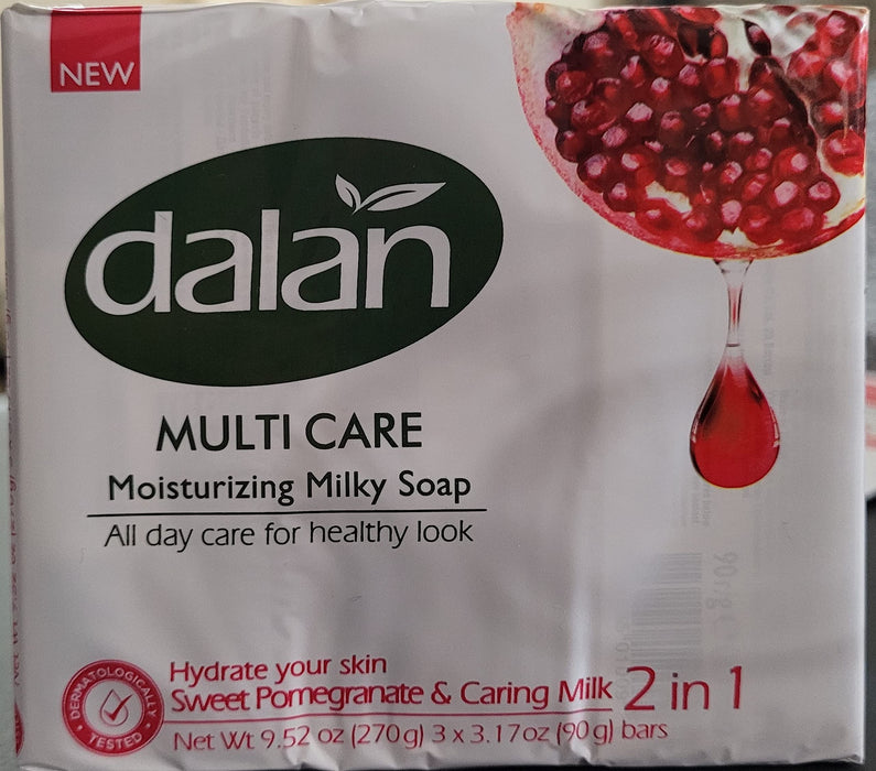 Dalan Multi Care Moisturizing Soap 2 in 1 (Sweet Pomegranate & Caring Milk, 3 Pack) Outdoors Dalan   