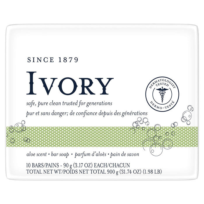 Ivory Bar Soap Aloe Scent, 3.17 Ounce (Pack of 10) Beauty Ivory   