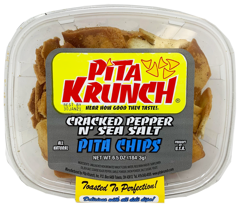 Pita Krunch Cracked Pepper & Sea Salt Pita Chips Pita Chips Pita Krunch 1 Pack  