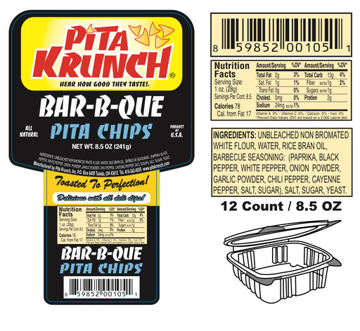 Pita Krunch BBQ Pita Chips Pita Chips Pita Krunch 12 Pack  