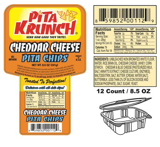 Pita Krunch Cheddar Cheese Pita Chips Pita Chips Pita Krunch 12 Pack  