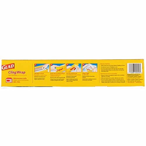 Glad Cling Wrap Clear Plastic Wrap, 200 Sq Ft (Pack of 3) Drugstore Glad   