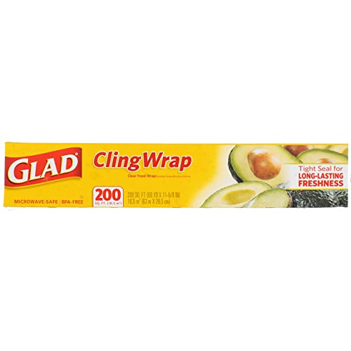 Glad Cling Wrap Clear Plastic Wrap, 200 Sq Ft (Pack of 3) Drugstore Glad   