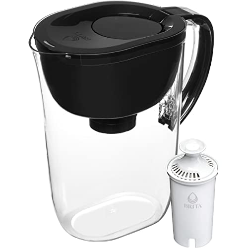 Brita Large Water Filter Pitcher for Tap and Drinking Water with SmartLight Filter Change Indicator + 1 Standard Filter, Lasts 2 Months, 10-Cup Capacity, Black Kitchen Brita   