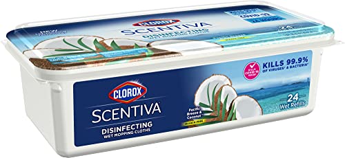 Clorox Scentiva Disinfecting Wet Mopping Cloths, Pacific Breeze and Coconut, 24 Wet Refills (Package May Vary) BISS The Sumerian Bread Shop    