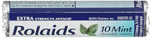 Extra Strength Rolaids Antacid Chewable Tablets, 10 Count (Pack of 12) Drugstore Rolaids   