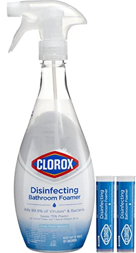 Clorox Disinfecting Bathroom Foamer Starter Kit with One Reusable Bottle Plus 2 Refill Cartridges Drugstore Clorox   