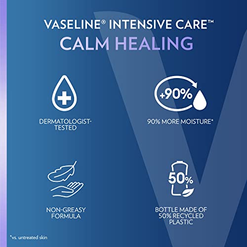 Vaseline Intensive Care Calm Healing Body Lotion for Dry Skin Lotion Made with Ultra-Hydrating Lipids and Lavender Extract to Heal and Restore Dry Skin 20.3 oz, Pack of 3 Beauty Vaseline   