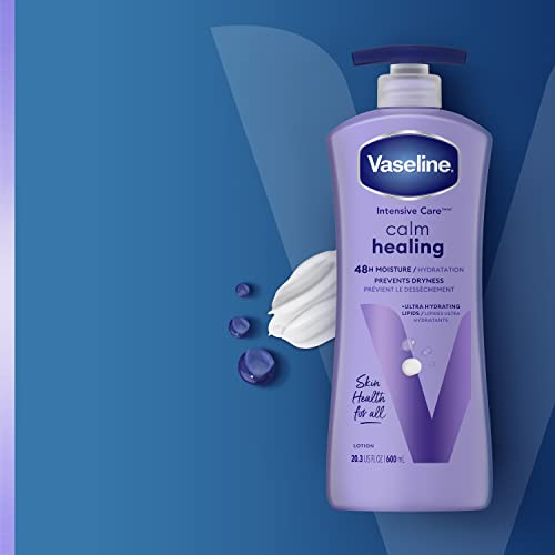 Vaseline Intensive Care Calm Healing Body Lotion for Dry Skin Lotion Made with Ultra-Hydrating Lipids and Lavender Extract to Heal and Restore Dry Skin 20.3 oz, Pack of 3 Beauty Vaseline   