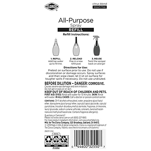 Clorox All-Purpose Cleaning Refill Cartridge for Clorox All-Purpose Cleaning System, Two Refill Cartridges - 0.66 Ounces Drugstore Clorox   