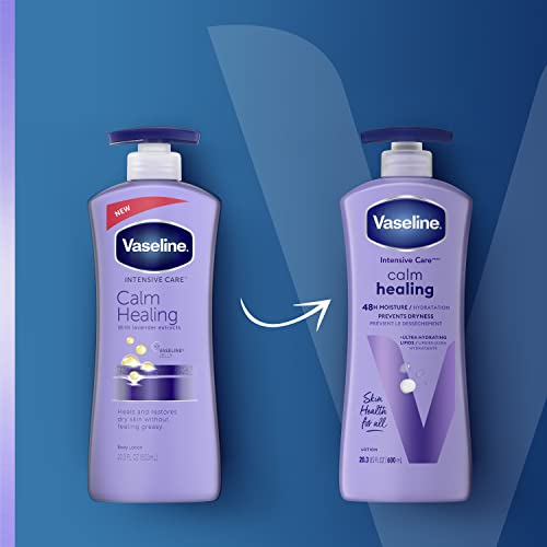 Vaseline Intensive Care Calm Healing Body Lotion for Dry Skin Lotion Made with Ultra-Hydrating Lipids and Lavender Extract to Heal and Restore Dry Skin 20.3 oz, Pack of 3 Beauty Vaseline   