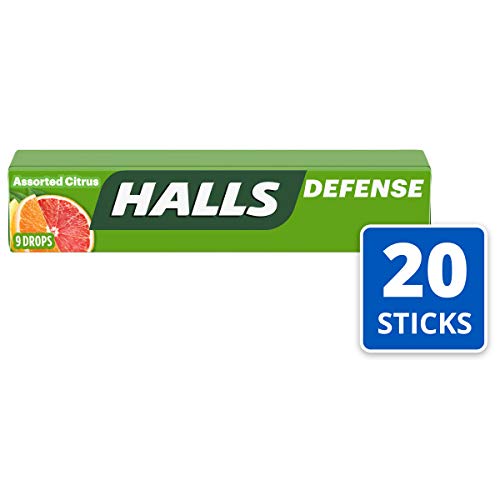 HALLS Defense Assorted Citrus Vitamin C Drops, 20 Sticks of 9 Drops (180 Total Drops) Drugstore Halls   