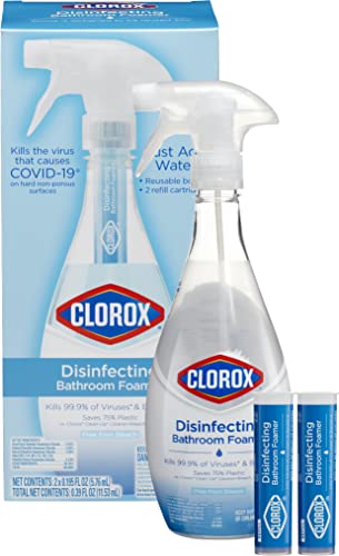 Clorox Disinfecting Bathroom Foamer Starter Kit with One Reusable Bottle Plus 2 Refill Cartridges Drugstore Clorox   