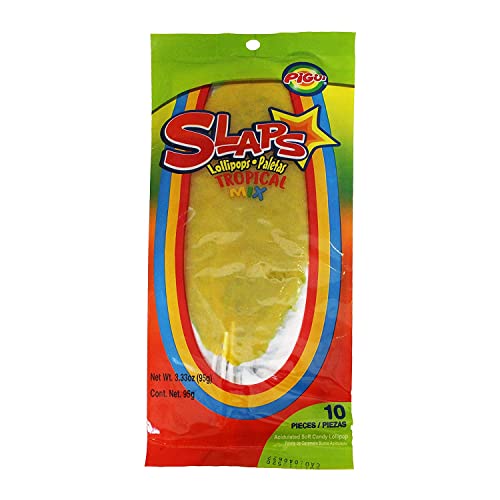 Slaps Lollipop Candy - 4 Flavors - Tamerind Watermelon Mango Green Apple (20pcs) Grocery Pigui   