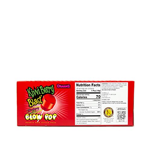 Charms Blow Pops, Kiwi Berry Blast Flavor, 48-Count Bag Grocery Charms   