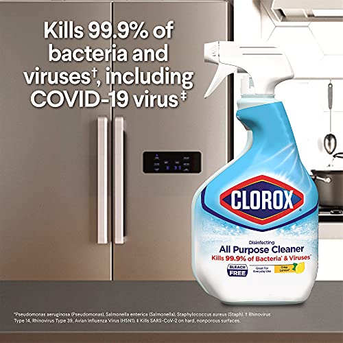 Clorox Disinfecting All Purpose Cleaner, Kills 99.9% Of Bacteria & Viruses, Bleach Free, Crisp Lemon Scent, 32 Fl Oz. Drugstore Clorox   