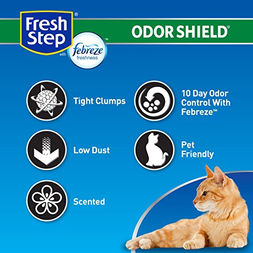 Fresh Step Odor Shield Scented Litter with the Power of Febreze, Clumping Cat Litter, 25 Pounds Pet Products Fresh Step   