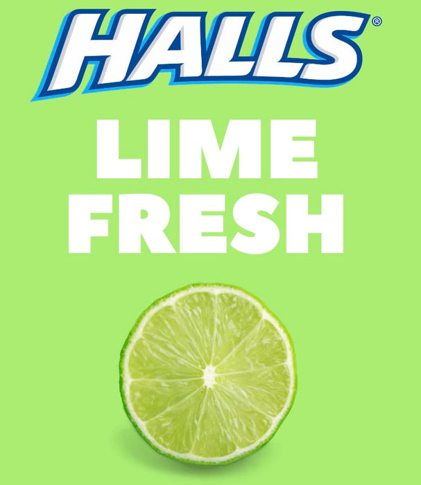 Halls Lime Fresh Flavor Cough Drops - with Menthol - 180 Drops (20 Sticks of 9 Drops) Drugstore Halls   