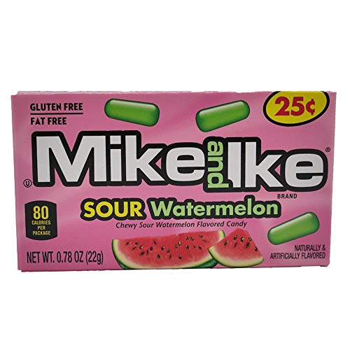 Mike and Ike Sour Watermelon Chewy Candies - Case of 24 0.78-oz. Box Grocery Mike & Ike   