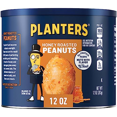 Planters Dry Roasted Peanuts, Honey Roasted, 12 Ounce (Pack of 12) Grocery Planters   