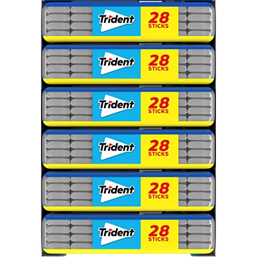 Trident Original Sugar Free Gum, 6 Pocket Packs of 28 Pieces (168 Total Pieces),28 Count (Pack of 6) Grocery Trident   