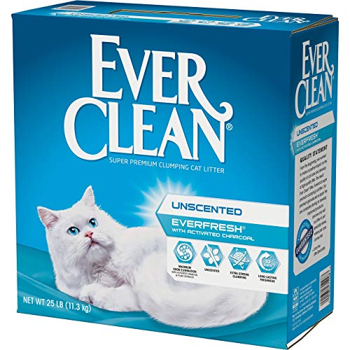 Ever Clean Ever Fresh Litter with Activated Charcoal Clumping Cat Litter, Unscented, 25 Pounds Pet Products Ever Clean   