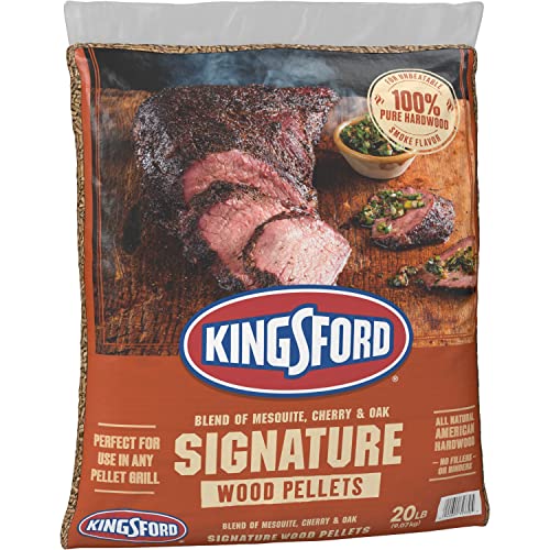 Kingsford Signature Wood Pellets, 100% Natural Mesquite, Cherrywood, and Oak Blend Hardwood Pellets for Grilling 20 Pounds (Package May Vary) Home Kingsford   