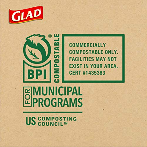 Glad Trash & Food Storage Kitchen Compost Bags 2.6 Gallon 100% Compostable Bag, Febreze Lemon, 44 Count (Package May Vary), Light Yellow (79265) Drugstore Glad   