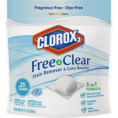 Clorox 2 Free and Clear Laundry Stain Remover and Color Booster, Laundry Packs, 20 Count Drugstore Clorox   