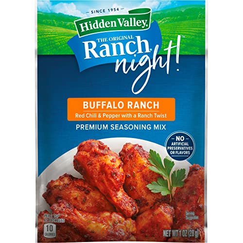 Hidden Valley Ranch Night! Buffalo Ranch Premium Seasoning Mix, Red Chili and Pepper with a Ranch Twist, 1 Packet, Packaging May Vary Grocery Hidden Valley   