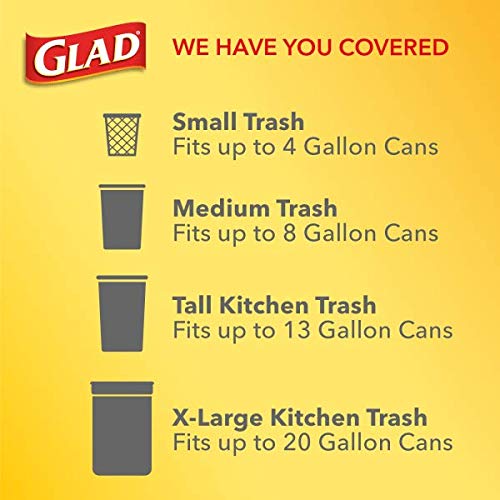 Glad® Tall Kitchen 5-Day OdorShield Trash Bags With Febreze® Freshness, 13 Gallons, Fresh Clean Scent, White, Pack Of 80 Trash Bags Drugstore Glad   