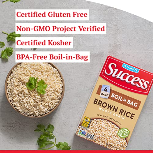 Success Boil-in-Bag Rice, Brown Rice, Quick and Easy Rice Meals, 14-Ounce Box Grocery Success   