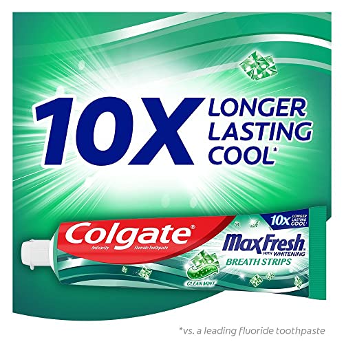 Colgate MaxFresh Whitening With Breath Strips Toothpaste Clean Mint 6 Ounce (Pack of 1) Drugstore Colgate   