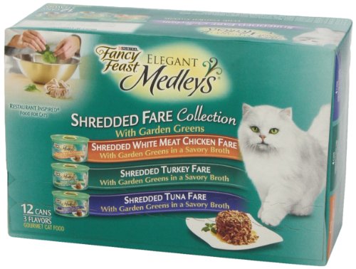 Fancy Feast Medleys Wet Cat Food Variety Pack, Shredded Fare Collection, (12) 3 Oz Cans Pet Products Fancy Feast   