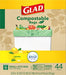 Glad Trash & Food Storage Kitchen Compost Bags 2.6 Gallon 100% Compostable Bag, Febreze Lemon, 44 Count (Package May Vary), Light Yellow (79265) Drugstore Glad   