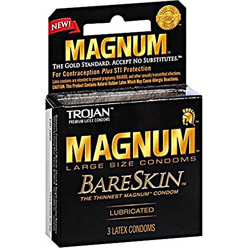 TROJAN Magnum Bareskin Lubricated Condoms 3 ea (Pack of 3) Drugstore TROJAN   