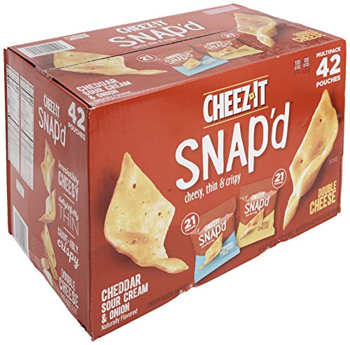 Cheeze-It Snap'd Cheesy Baked Snacks Multipack 42Count 0.75 Oz Net Wt 31.5 Oz Grocery Cheeze-It   